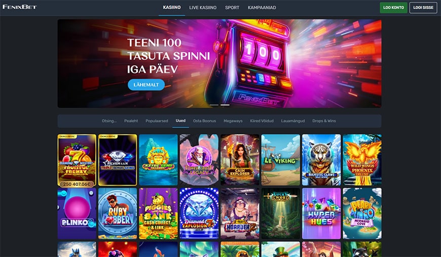 FenixBet mängude valik